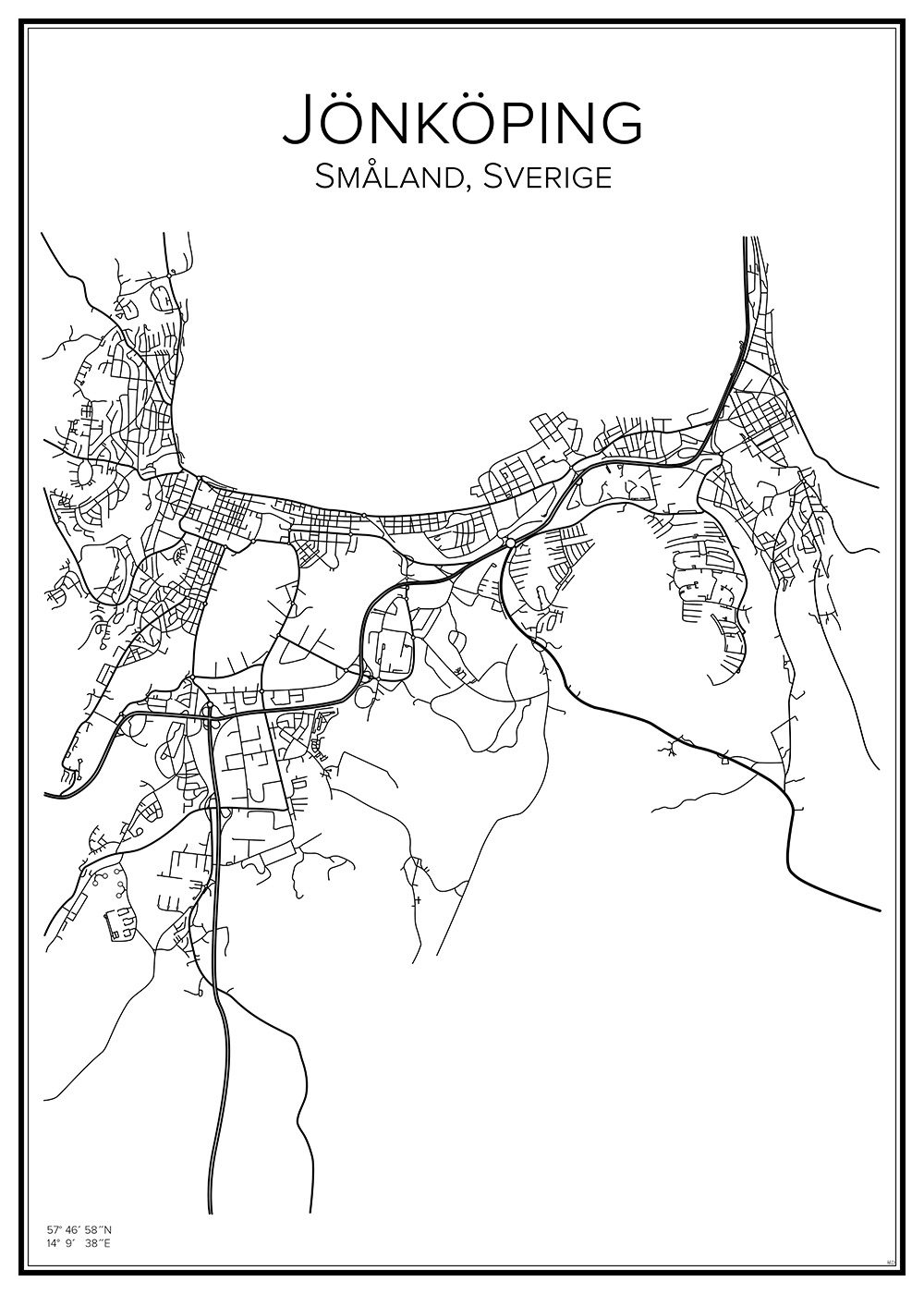 Stadskarta över Jönköping