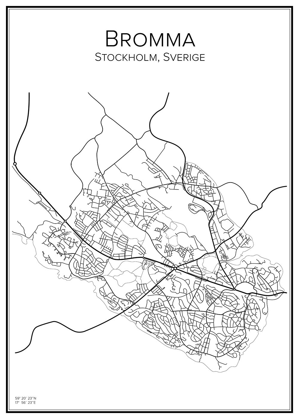 Stadskarta över Bromma