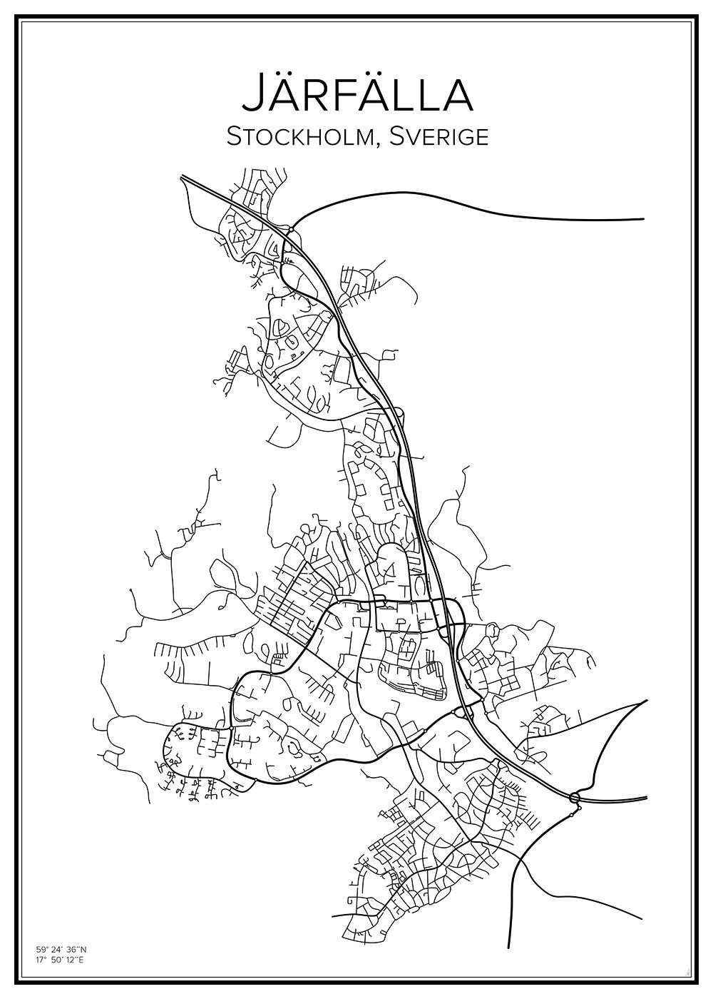 Stadskarta över Järfälla