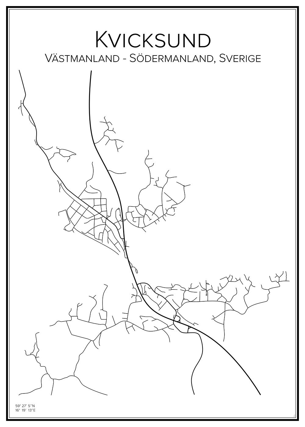 Stadskarta över Kvicksund