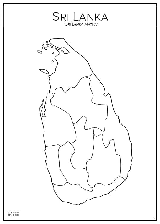 Stadskarta över Sri Lanka