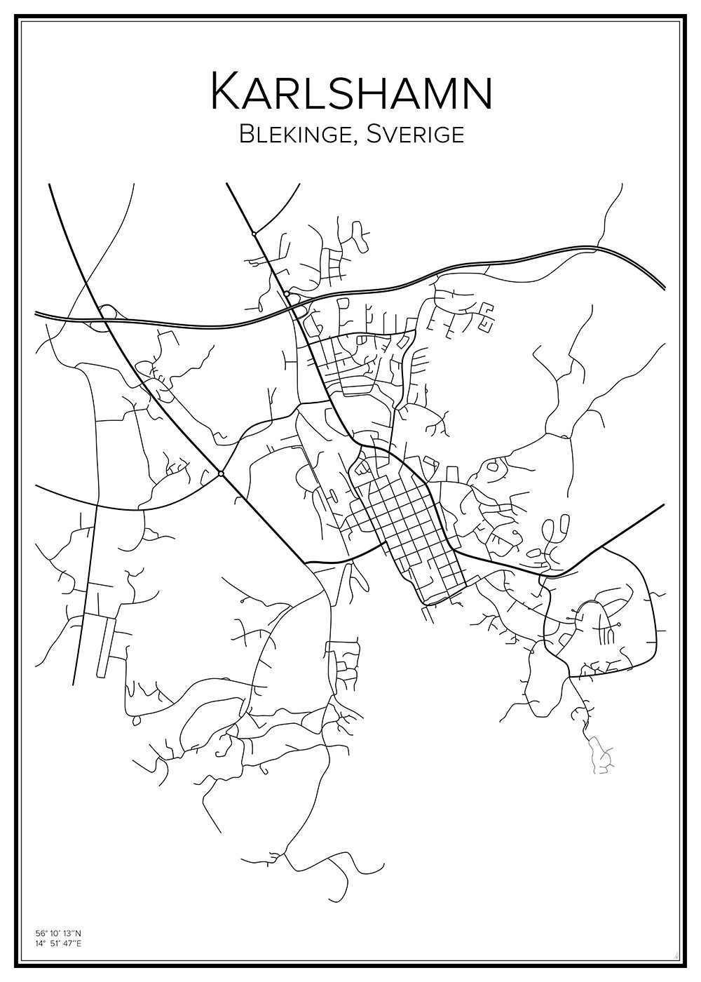 Stadskarta över Karlshamn