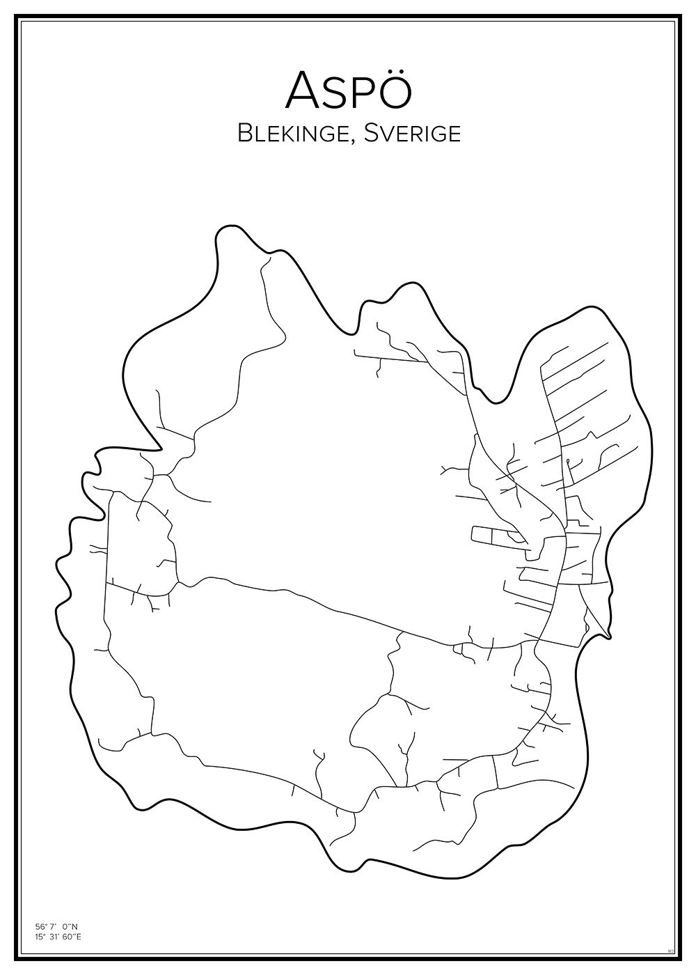 Stadskarta över Aspö