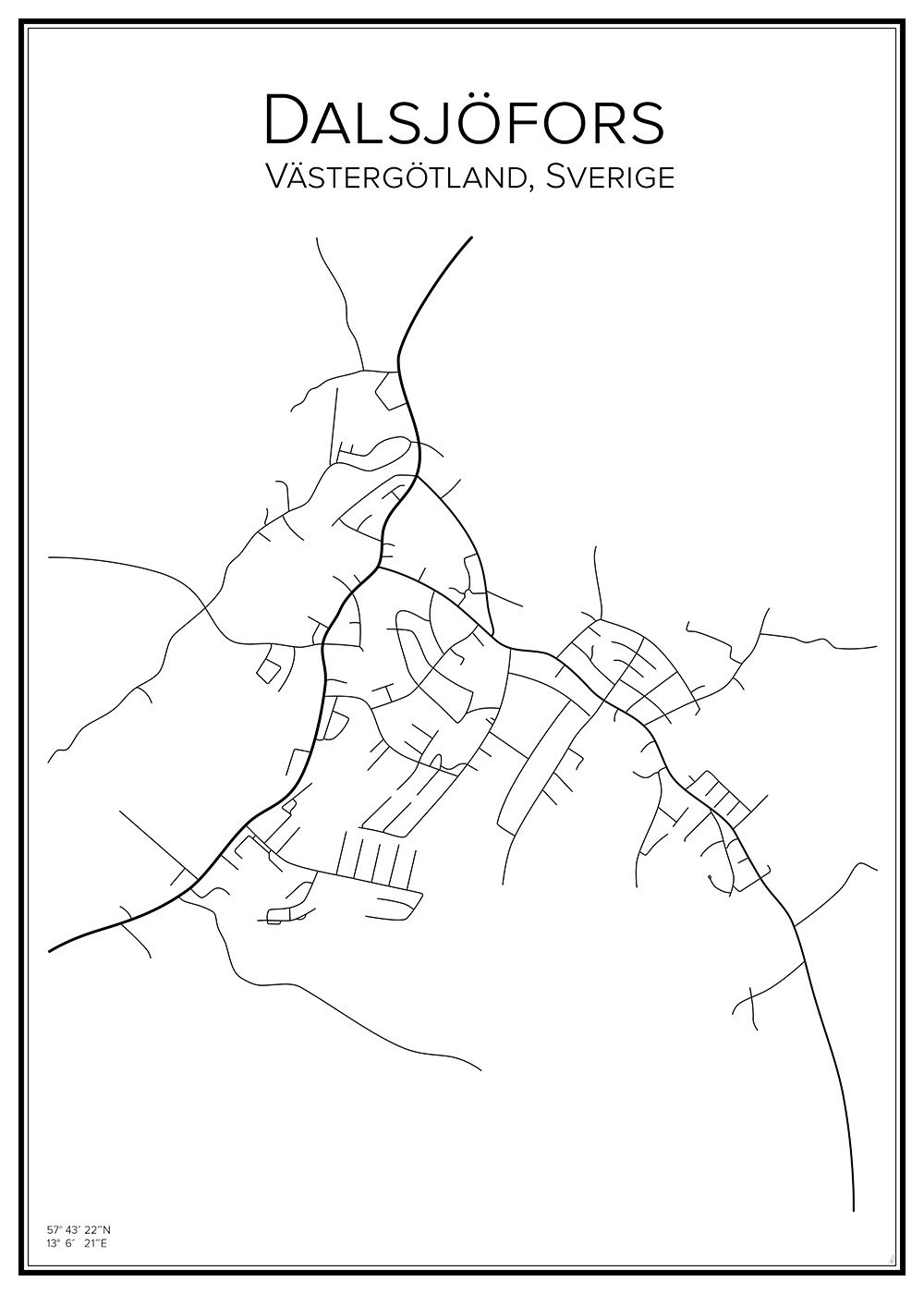 Stadskarta över Dalsjöfors