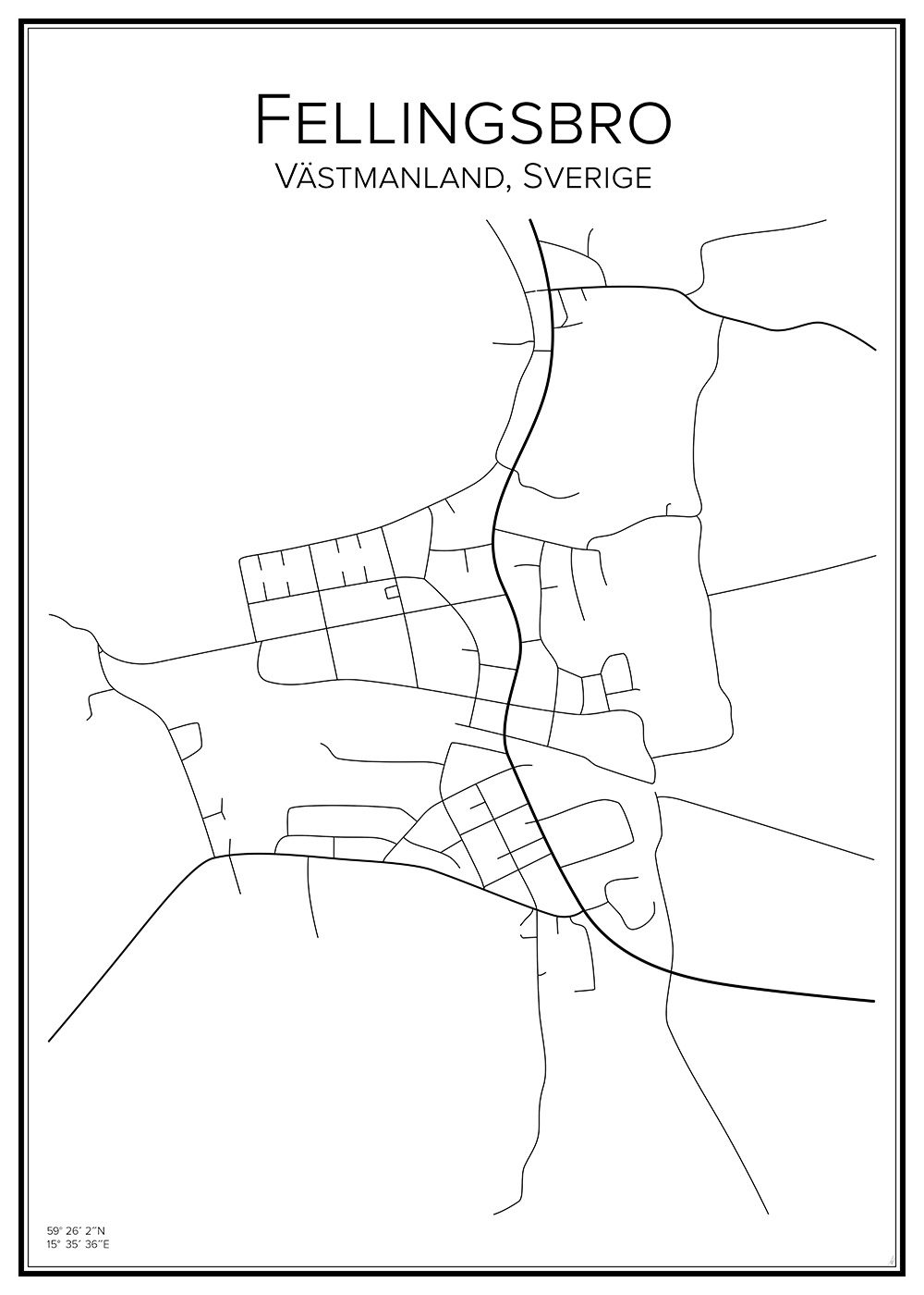 Stadskarta över Fellingsbro