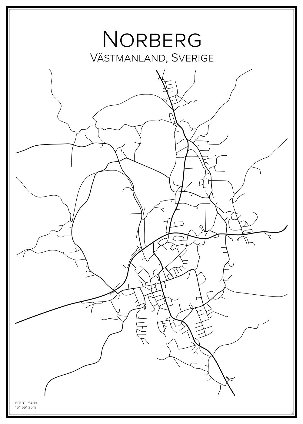 Stadskarta över Norberg