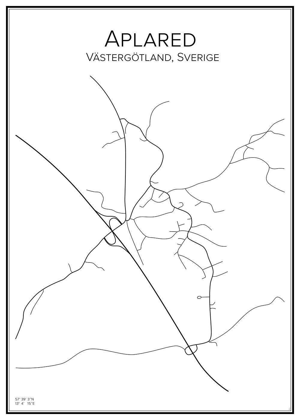 Stadskarta över Aplared