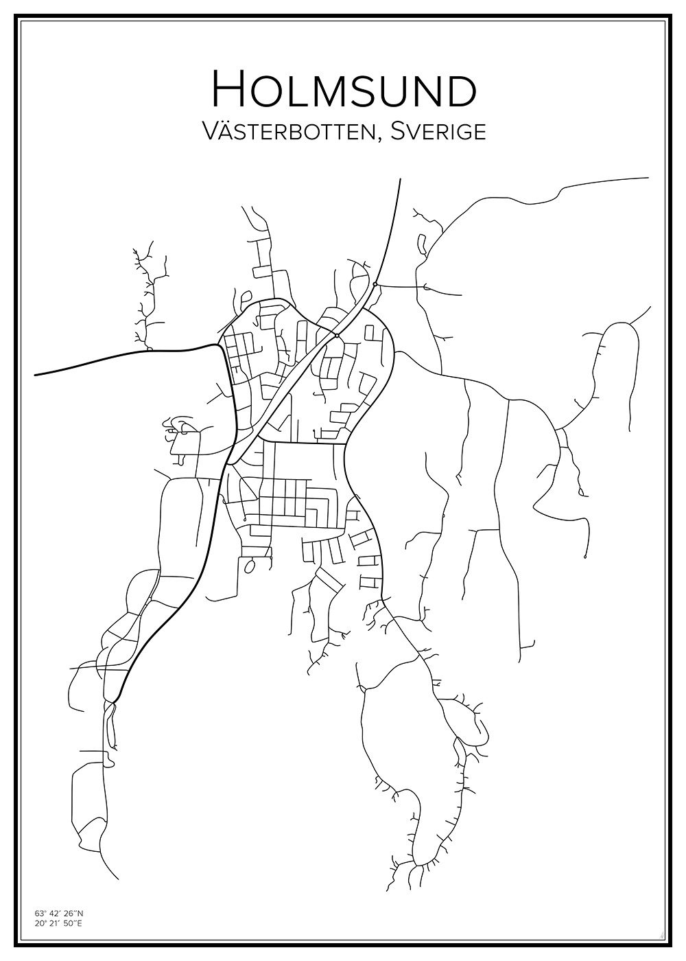 Stadskarta över Holmsund