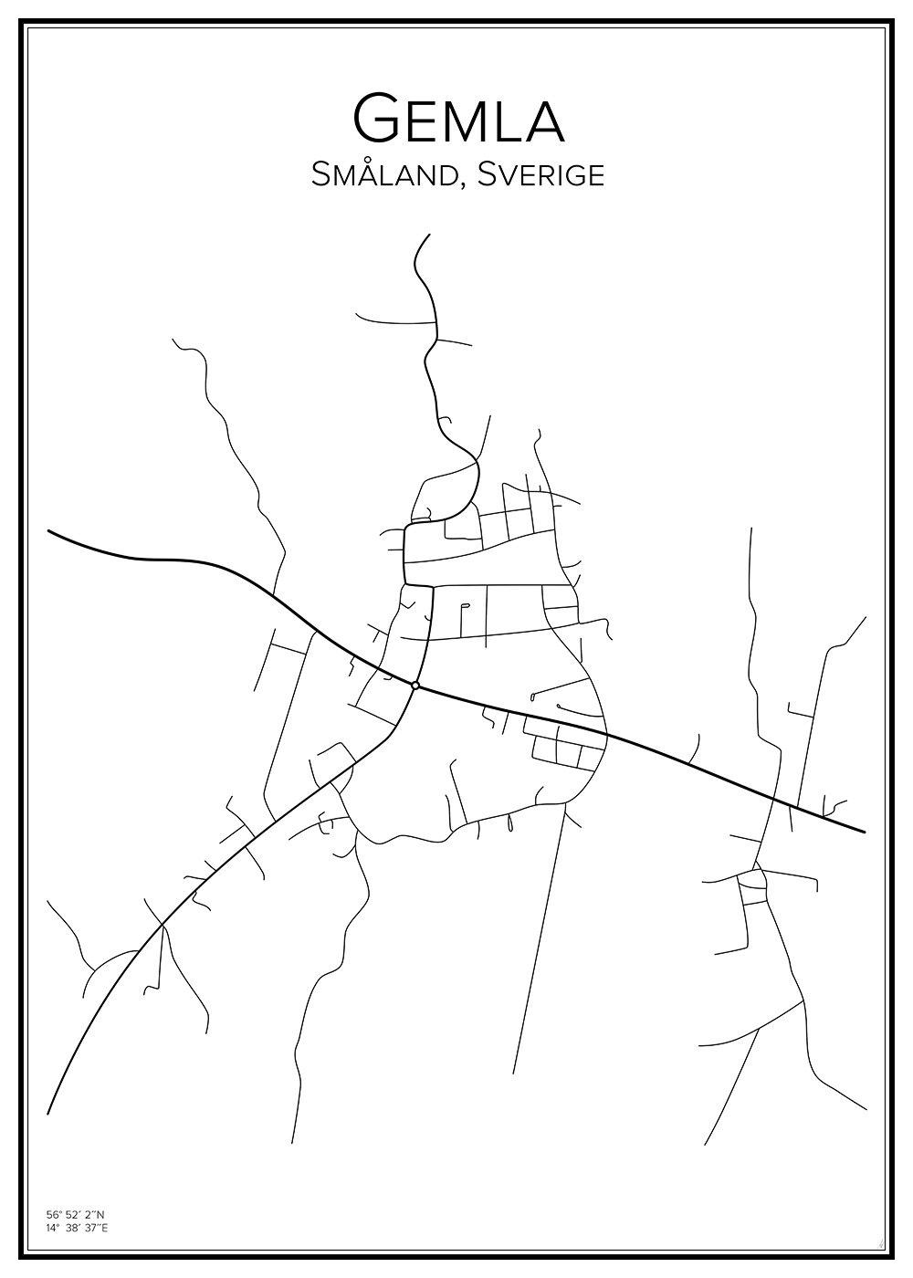 Stadskarta över Gemla