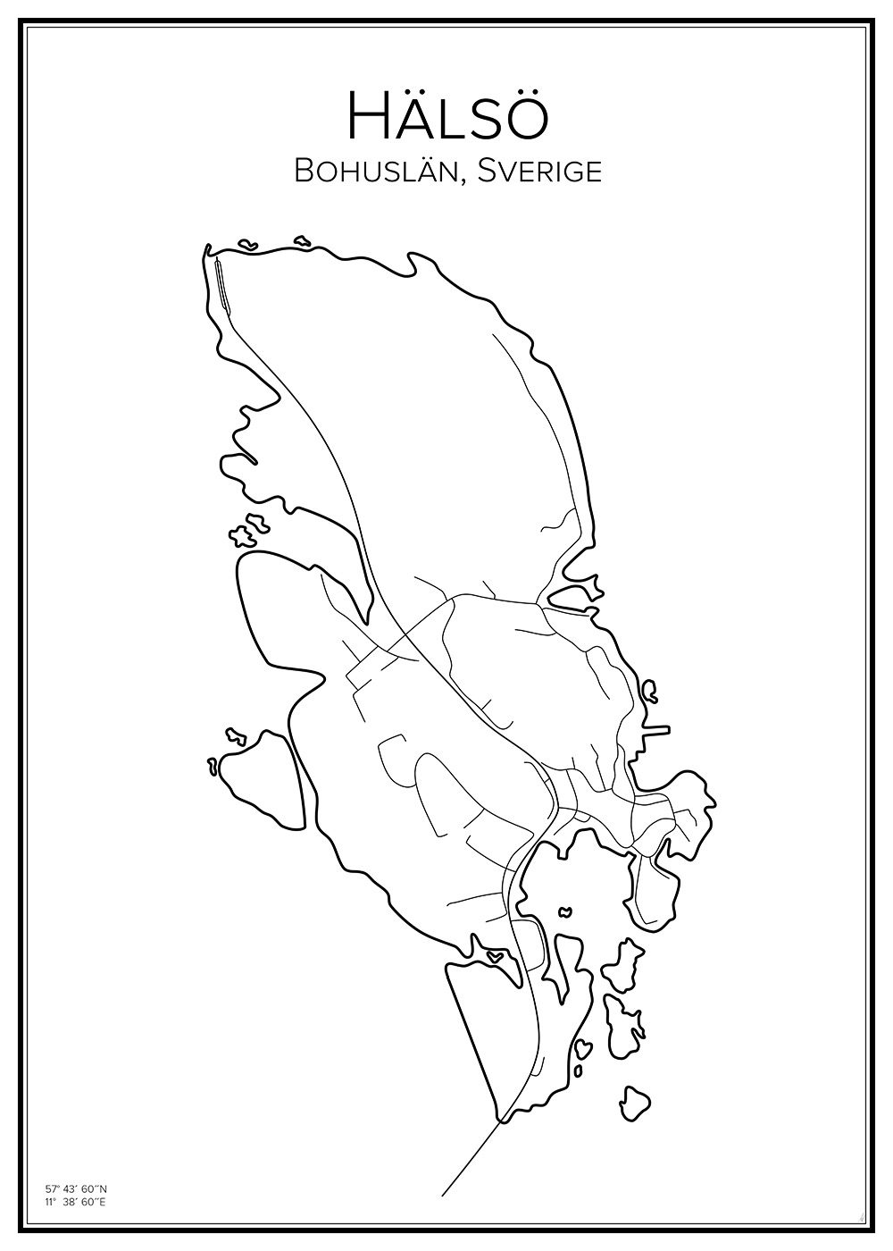 Stadskarta över Hälsö