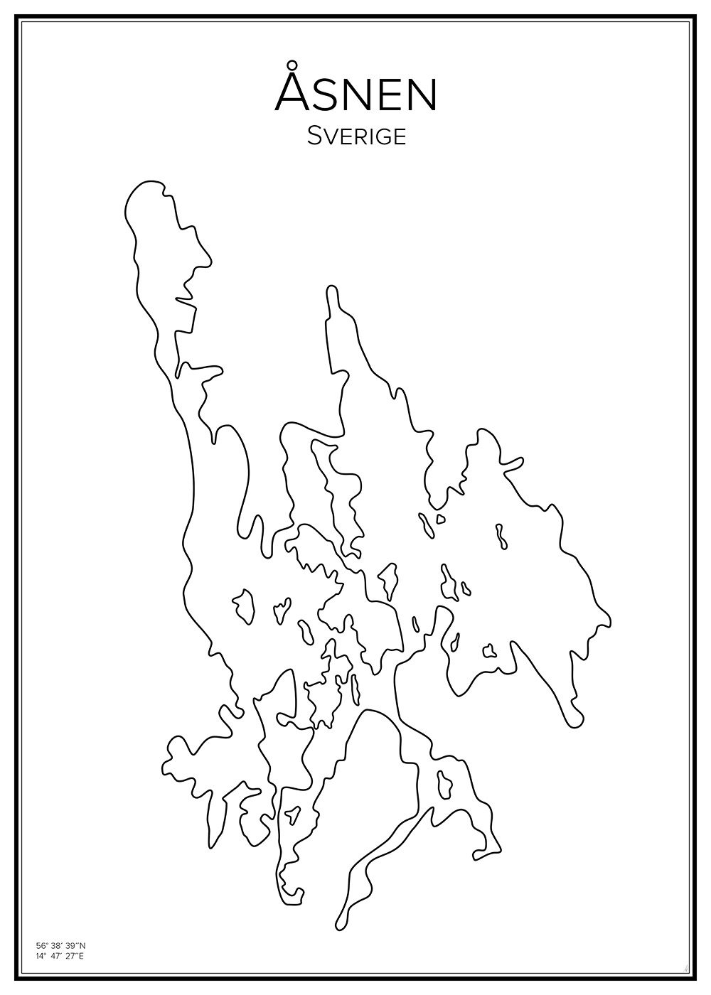 Stadskarta över Åsnen