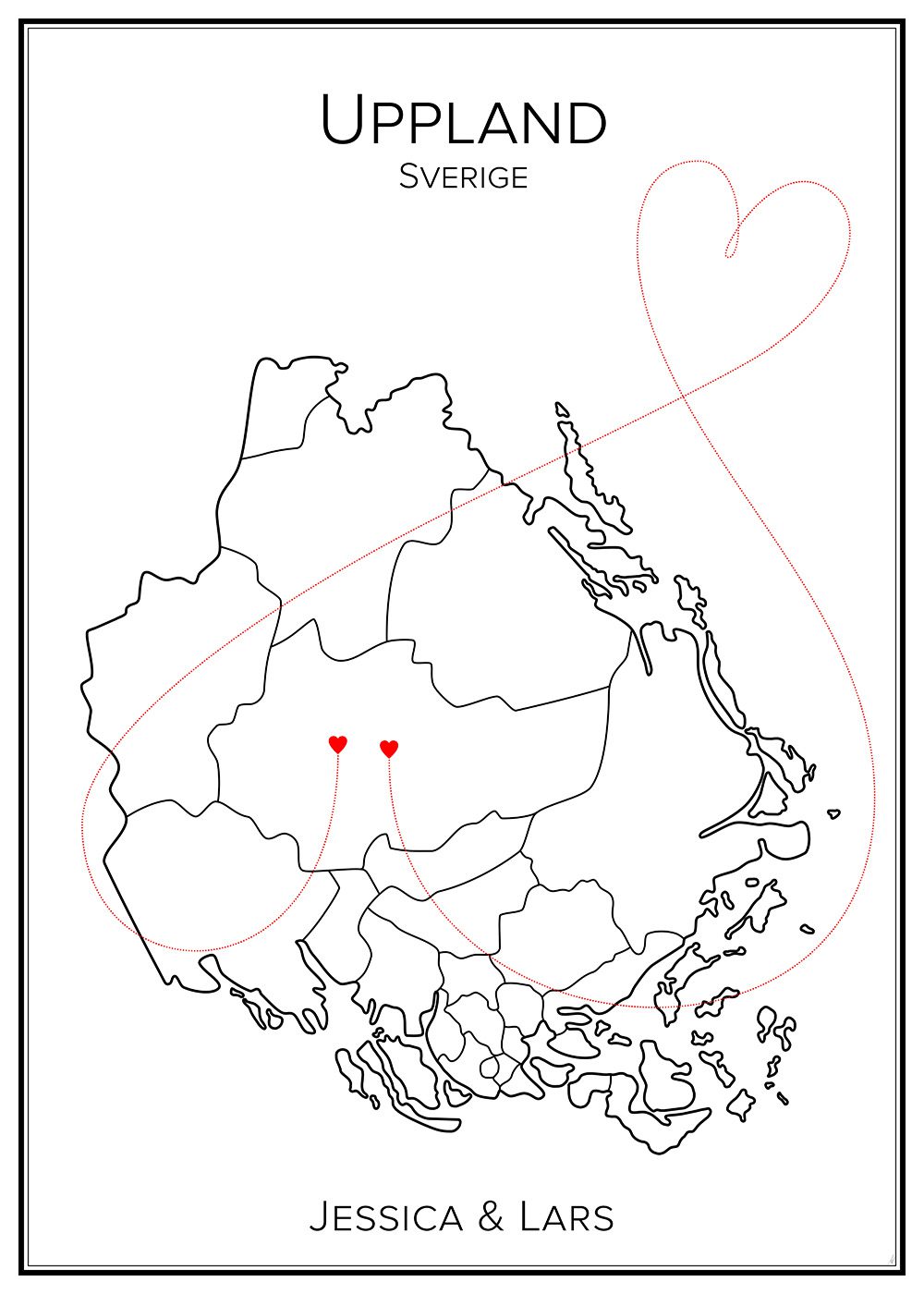 Kärlekskarta över Uppland