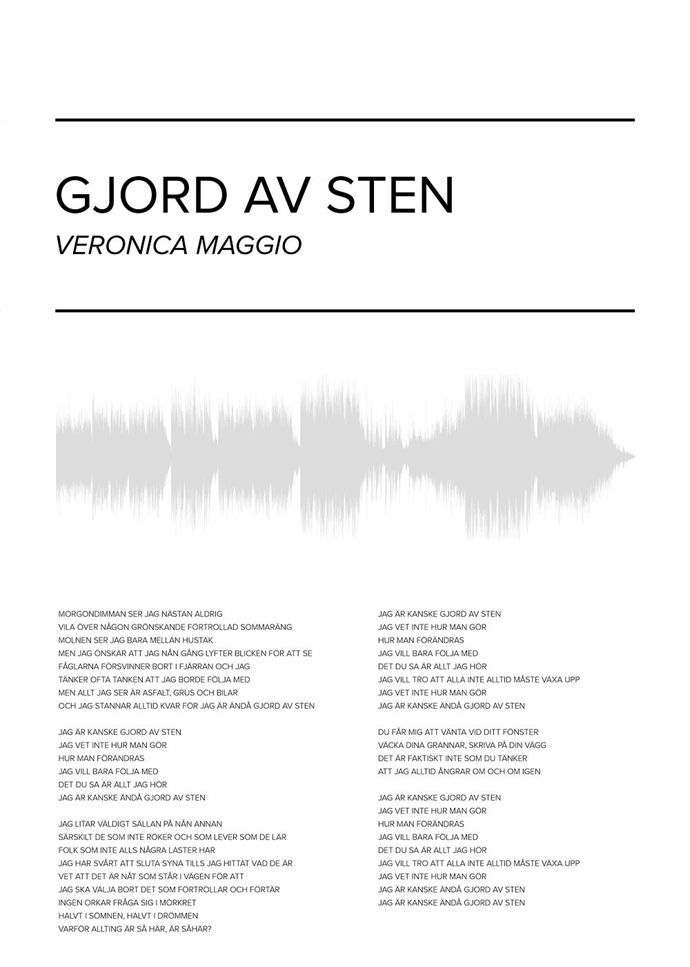 Veronica Maggio - Gjord av sten Poster