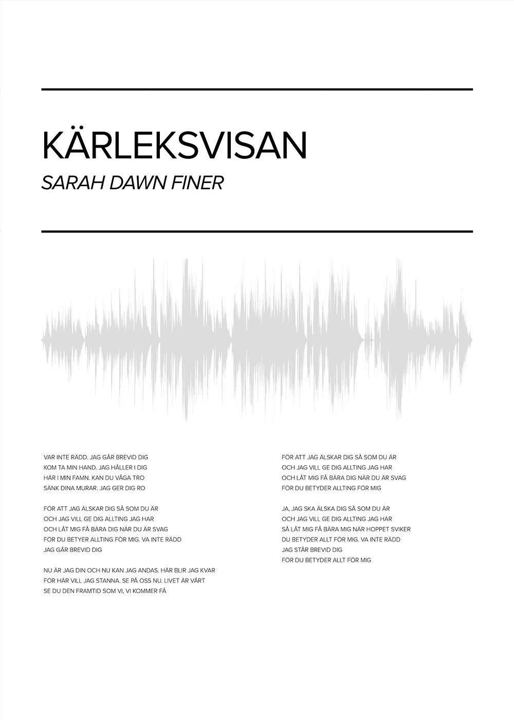 Sarah Dawn Finer - Kärleksvisan Poster