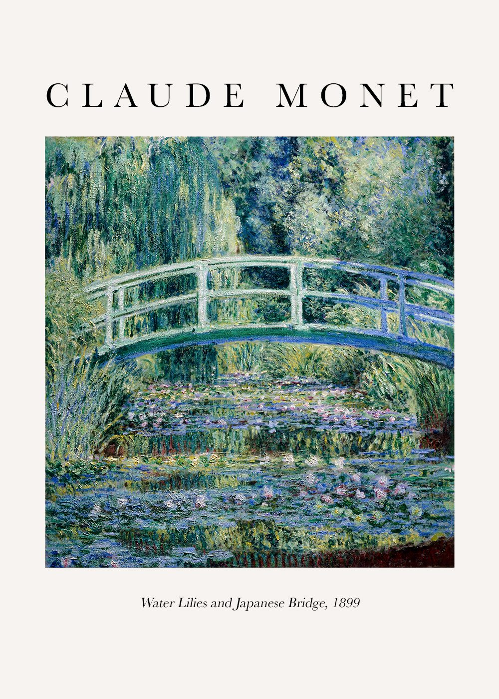 Water Lilies and Japanese Bridge Monet Poster