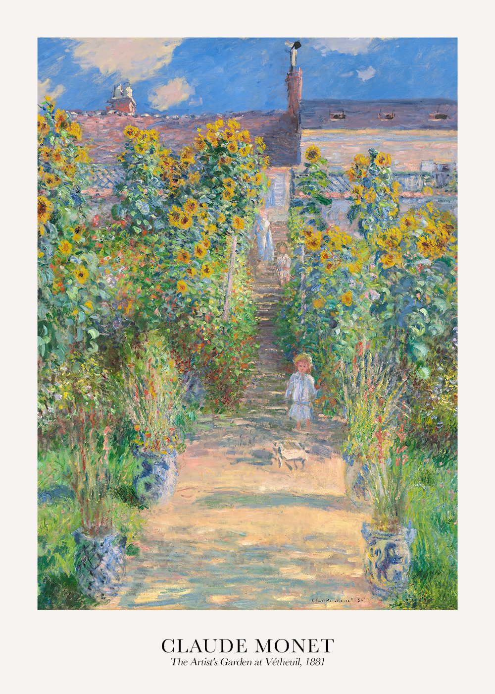 Monet Poster The Artist's garden at Vetheuil