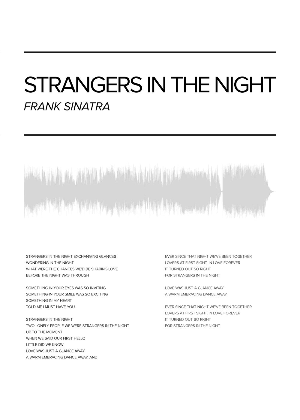 Frank Sinatra - Strangers in the night Poster